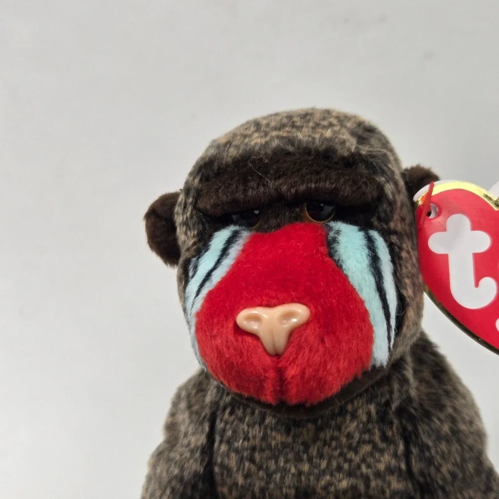 Ty Beanie Babies Lot of 7 Lion Deer Snake Cats Gorilla Mandrill Plush Toys